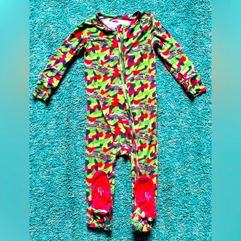 Posh Peanut Hotwheel Size 3T one-piece footed pajamas